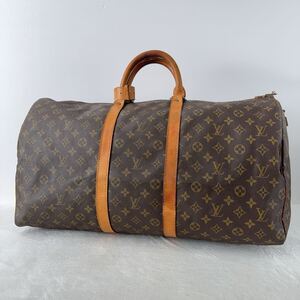 1円〜★LOUIS VUITTON ルイヴィトン キーポル55 ボストンバッグ M41424 モノグラム ユニセックス レザー ブラウン トラベルバッグ 大容量 7