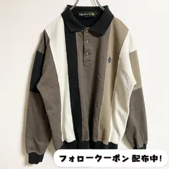 古着 used　柄切り替え　ポロスウェット　レトロ　デザイン　秋冬服