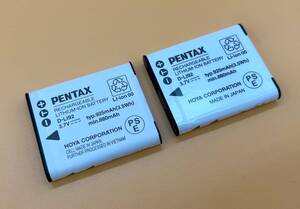 デジカメ用バッテリー　PENTAX　D-LI92　2個セット　テスト使用のみ美品