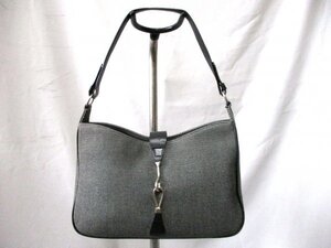 【N811】ungaro/ウンガロ◇ハンドバッグ　キャンパス　本革使い　W31.5cm