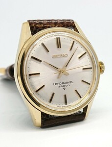 【OH済】 セイコー ロードマーベル 36000 5740-8000 1973年頃 手巻き バーインデックス GP メッキ ゴールド SEIKO LORD MARVEL （06012）