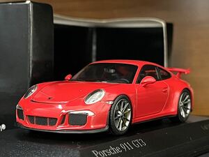 1/43 絶版 ミニチャンプス ポルシェ 911(991) GT3 レッド 1:43 Minichamps Porsche 911(991) GT3 2013 indian red