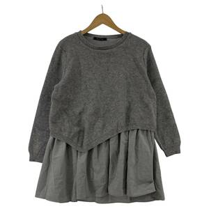 ketty ケティ 異素材 ドッキングフレア チュニック size2/グレー