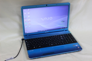 現状品ノートパソコン SONY VAIO VPCEB48FJ Windows10 COREi3 4GB 500GB 15.5inchワイド HD Bluetooth・カメラ内蔵 テンキー付 OS有