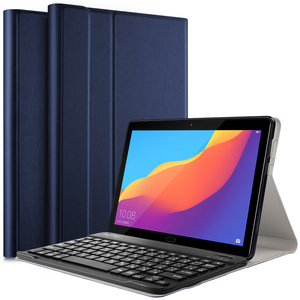 【送料無料】HUAWEI MediaPad T5 10 タブレット専用 ケース付き Bluetooth キーボード☆US配列☆かな入力対応 ネイビーブルー