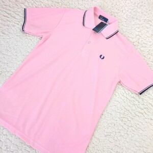 FRED PERRY フレッドペリー　ライン ストレッチ ポロシャツ F1142　ヒットユニオン 新品タグ付き 訳アリ ピンク メンズM