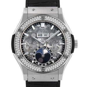 ウブロ クラシック・フュージョン ムーンフェイズ チタニウム ダイヤモンド 517.NX.0170.LR.1104 中古 メンズ 腕時計