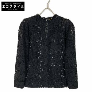 SAINT LAURENT PARIS サンローランパリ 368734 ブラック レーストップス ブラック 40 トップス コットン レディース 中古