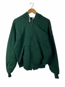 Healthknit◆70～80s/裏サーマルジップパーカー/XL/コットン/グリーン/棒TALON/USA製