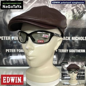 EDWIN エドウィン 偏光 ライトカラーサングラス EDF-079 ライトグレー バイカーシェード ストリート 眼鏡 メガネ 色付き 男女兼用 