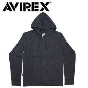 AVIREX (アヴィレックス) DAILY RIB ZIP PARKA デイリー 長袖 リブ ジップパーカー 783-5230008 19-Charcol-S