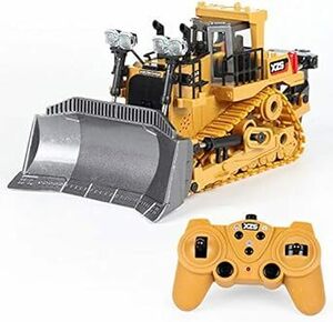 WEECOC. RC ブルドーザー ショベルカー 掘削機 子供のおもちゃの車 建設車両おもちゃ 合金素材ラジオコントロール 大きい