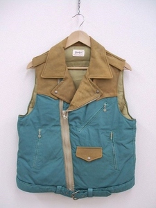 VISVIM PEERLESS Green サイズ1 STRABLER DOWN VEST ダウンベスト 2021AW ブルー ベージュ ビズビム/ヴィズヴィム 2-0107T F86629