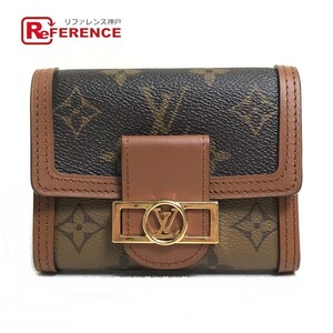 LOUIS VUITTON ルイヴィトン M68725 モノグラム リバース ポルトフォイユ ドーフィーヌ コンパクト ウォレット 3つ折り財布【中古】