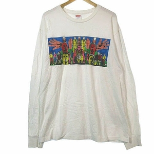 シュプリーム SUPREME 19SS Gilbert ＆ George DEATH AFTER LIFE ロンT Tシャツ 長袖 プリント クルーネック 白 ホワイト L ■GY01 メンズ