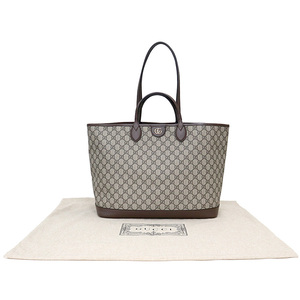 （新品・未使用品）グッチ GUCCI オフィディア ミディアム トート ハンドバッグ 2way GGスプリームキャンバス レザー ベージュ 茶 739729