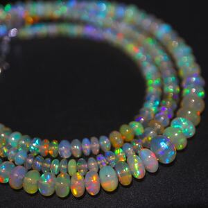 1円〜!!●K18WG 天然オパールネックレス●F 約7.2g 約43.0cm opal necklace jewelry DE0/EB0 B359