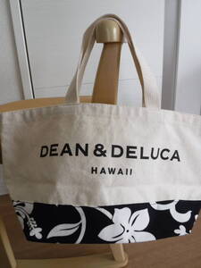 税不要特価 新品 正規品!DEAN＆DELUCA ディーン＆デルーカ ハワイ限定 花柄 ハイビスカス柄 大きめロゴ トートバッグ♪エコバッグ③