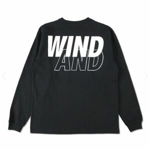 即決!!黒XL 美品WIND AND SEA ロンT L/ST-shirt/Black-Silver ロゴ LONG SLEEVE CUT-SEWN 長袖TシャツWDSウィンダンシー/発送レターパック