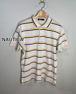 訳あり■NAUTICA ノーティカ■半袖ボーダーポロシャツ: M☆BH-481