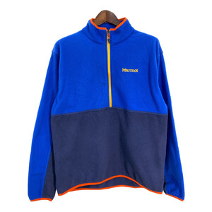 MARMOT マーモット フリースジャケット アウトドア ワンポイントロゴ ブルー (メンズ XL) 中古 古着 S3369