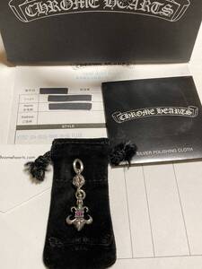 1円美品 CHROME HEARTS クロムハーツ 1ボールBSフレアーチャーム ルビーパヴェUSED美品 シルバー925 インボイスコピー他付属品完備