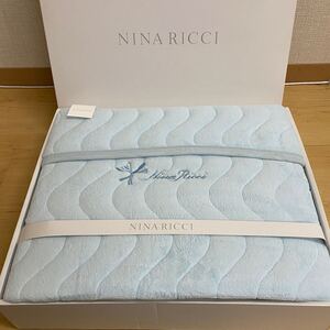 NINA RICCI ニナリッチ　パッドシーツ 100×205　ライトブルー　ロゴ刺繍　no.172