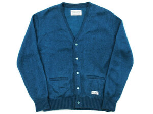 極美品 WACKO MARIA MOHAIR KNIT CARDIGAN モヘア ニット カーディガン BLUE ターコイズ ブルー M ワコマリア FT