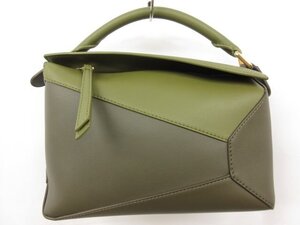 HH未使用【ロエベ LOEWE】 パズルバッグ スモール クラシックカーフ A510P60X44 (レディース) オリーブ×カーキグリーン ■5HT2710■