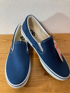 10-268 VANS バンズ スリッポン シューズ スニーカー 紺 靴 25cm