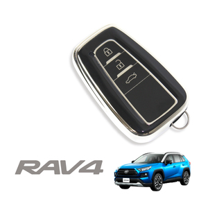 新型RAV4 50系 キーケース キーカバー スマートキーケース スマートキーカバー TPU ブラック アクセサリー