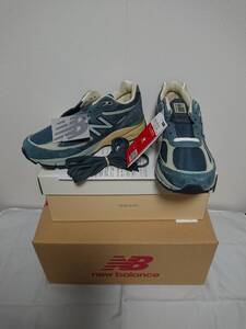 送料無料【24㎝】 AURALEE New Balance 990V4 Dusty Blue U990AL4 国内 新品 完備 ニューバランス コラボ オーラリー ダスティーブルー