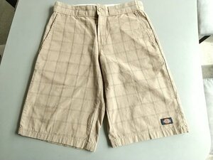 ★送料無料★美品★ディッキーズ ハーフパンツ WR978 ベージュ 30★Dickies チェック柄 レギュラーフィット ストリート ショートパンツ★