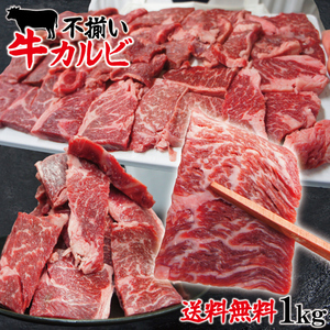 送料無料 お得用焼肉牛肉カルビ不揃い訳あり1㎏冷凍 2セット以上購入でさらに500ｇ増量 焼肉 霜降り