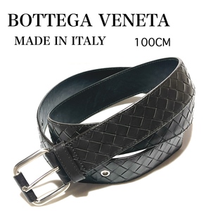 ボッテガヴェネタ イントレチャート レザーベルト BOTTEGA VENETA イタリア製 ダークブラウン 