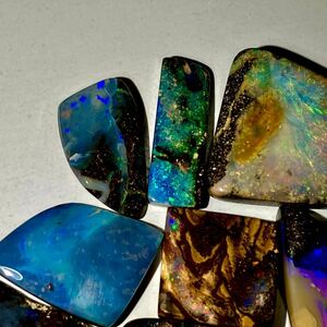 遊色効果!!★天然ボルダーオパール11点おまとめ★J 100ct ルース 裸石 宝石 ジュエリー jewelry opal 遊色 