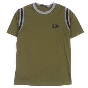 美品□LOUIS VUITTON ルイヴィトン 18SS コットン ALOHA バックプリント LVロゴ カットソー 半袖Ｔシャツ カーキ L イタリア製 正規品