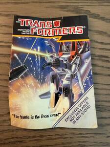 Vintage Transformers G1 Original Checklist Advertisement Booklet 海外 即決