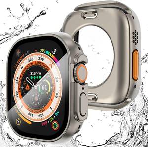 チタンゴールド 45mm 360度全面防水 【2023強化版】AMAPC for Apple Watch ケース 2023 45m