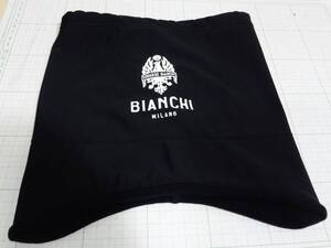 【美品】BIANCHI　ビアンキ　ネックウォーマー　サイズS　イタリア製　黒色　ブラック