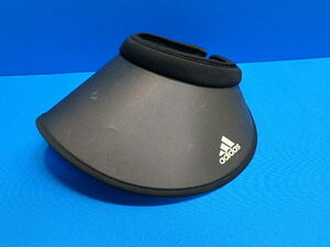 s404k　訳あり　アディダス　adidas　サンバイザー　フリーサイズ　57～60㎝　つば広　変形あり　中古