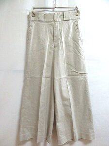 f6826n マカフィー MACPHEE 麻混 ワイドパンツ 32 ガウチョパンツ LINEN 麻 TOMORROWLAND 小さいサイズ