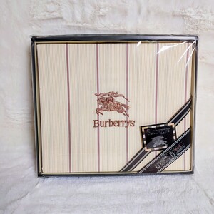 【新品未開封】 バーバリー Burberrys BURBERRY フラットシーツ シングルサイズ 西川産業 綿100% 西川 シーツ 寝具 未使用 箱入 ストライプ