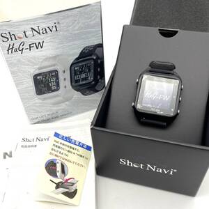 TY1886■【通電確認OK】Shot Navi HuG-FW ショットナビ ブラック 箱 充電器 ゴルフウォッチ コース未確認 スマートウォッチ 時計 心拍数 