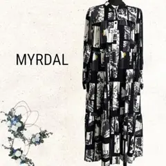 MYRDAL コラージュ柄 ティアード マキシ ワンピース 総柄