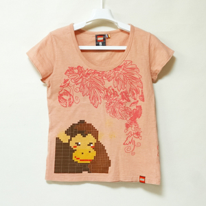 LEGO レゴ レディースS 花と猿のプリントTシャツ 中古 送料込み