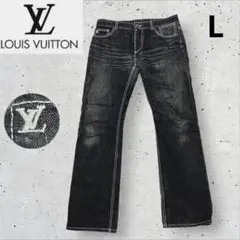 LOUIS VUITTON ルイヴィトン　ブラックジーンズ　黒　Lサイズ　42