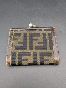 川端 12月 No.99 FENDI フェンディ 財布 がま口 小銭入れ コインケース ズッカ柄 ヴィンテージ ブランド