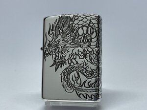 送料無料 ZIPPO[ジッポー]3面連続加工 和柄 /DRAGON 龍 銀いぶし 2SI-3DR