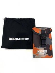 DSQUARED2　ディースクエアード　CERESIO 9 CAMO TRAVEL NECK WALLET　ショルダーバッグ　3つ折り財布　トラベルネックウォレット　カモ柄